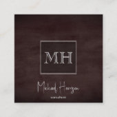 ミニマルエレガントム質質無褐色質素質一文字 スクエア名刺 (正面)