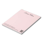 ミニマルエレガントムqrコードビジネスピンク ノートパッド (回転)