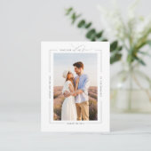 ミニマルエレガントモダンシンプル写真の日付を保存 案内ポストカード (スタンド正面)