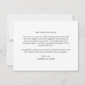 ミニマルエレガントモダンシンプル卒業 サンキューカード (裏面)