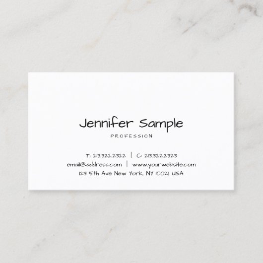 ミニマルエレガントモダンテンプレートハンドスクリプト文字 名刺 (正面)