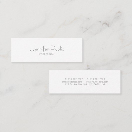 ミニマルエレガントモダンテンプレートプロフェッショナル スキニー名刺 (正面/裏面)