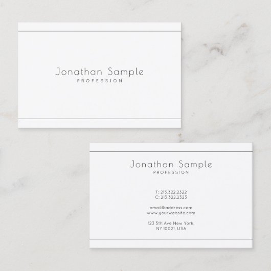 ミニマルエレガントモダンプロフェッショナルシンプルトップ 名刺 (正面/裏面)