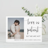 ミニマルエレガントモダンリストのスクリプト写真の取り出し 招待状 (スタンド正面)