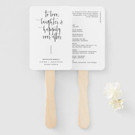 ミニマルエレガントモダンリストスクリプト結婚式 プログラム ハンドファン