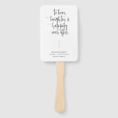 ミニマルエレガントモダンリストスクリプト結婚式 プログラム ハンドファン (正面)