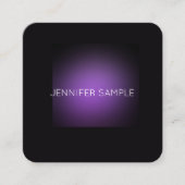 ミニマルエレガントモダンリストパープルテンプレートラグジュアリー スクエア名刺 (正面)