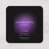 ミニマルエレガントモダンリストパープルテンプレートラグジュアリー スクエア名刺 (裏面)