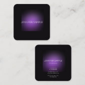 ミニマルエレガントモダンリストパープルテンプレートラグジュアリー スクエア名刺 (正面/裏面)