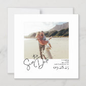 ミニマルエレガントモダンリスト写真を保存する マグネット招待状 (正面)