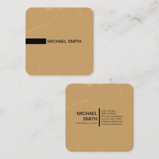 ミニマルエレガントモダンヴィンテージ スクエア名刺 (正面/裏面)