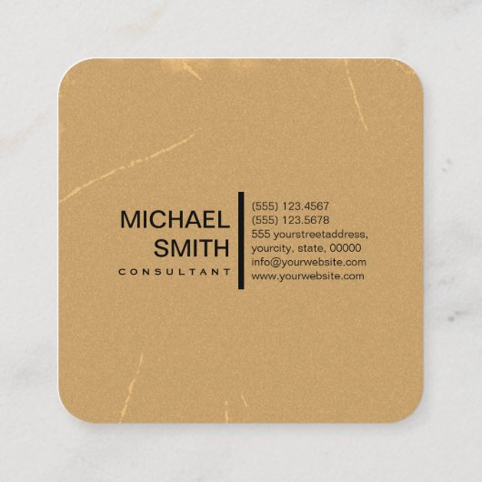 ミニマルエレガントモダンヴィンテージ スクエア名刺 (裏面)