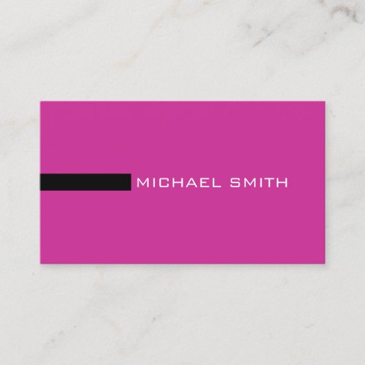 ミニマルエレガントモダン王室の明るい赤紫色とブラック 名刺 (正面)