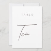 ミニマルエレガントモダン結婚リストのテーブル番号 (正面)