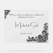 ミニマルエレガントモダン結婚歓迎サイン アクリルサイン (正面)