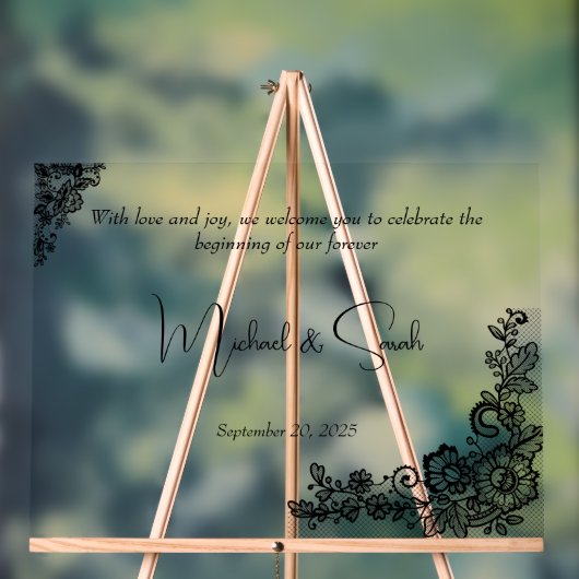 ミニマルエレガントモダン結婚歓迎サイン アクリルサイン (ニュートラル)