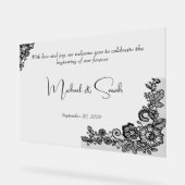 ミニマルエレガントモダン結婚歓迎サイン アクリルサイン (傾斜)