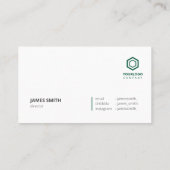 ミニマルエレガントモダン緑 名刺 (裏面)