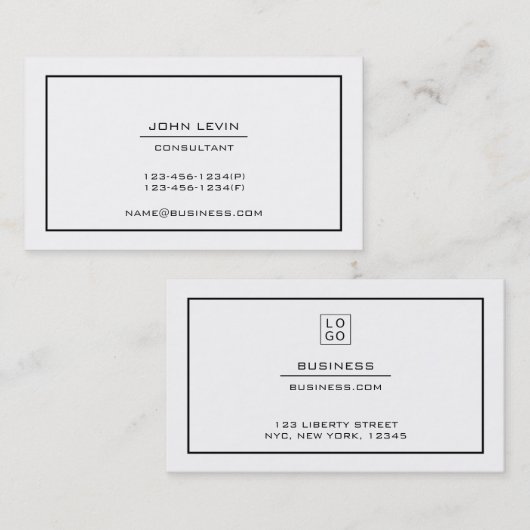 ミニマルエレガントモダン連絡プロフェッショナルのロゴ 名刺 (正面/裏面)