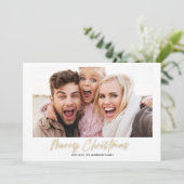 ミニマルエレガントモダンScript Photo Chritsmas シーズンカード (スタンド正面)