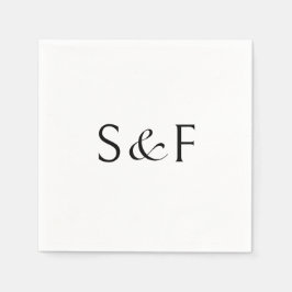 ミニマルエレガントモノグラムスクリプトウェディング スタンダードカクテルナプキン