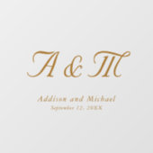 ミニマルエレガントモノグラム結婚の ウィンドウサイン (シート)