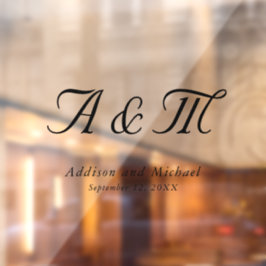 ミニマルエレガントモノグラム結婚の ウィンドウサイン