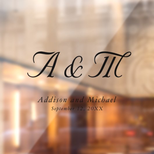 ミニマルエレガントモノグラム結婚の ウィンドウサイン (シート2)