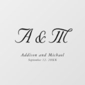 ミニマルエレガントモノグラム結婚の ウィンドウサイン (シート)