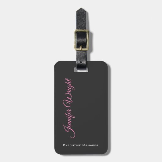 ミニマルエレガントユニークモダングレー平野 ラゲッジタグ (正面縦)