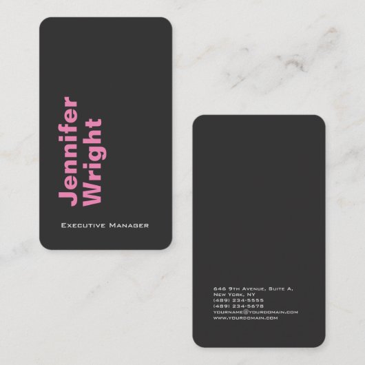 ミニマルエレガントユニークモダングレー平野 名刺 (正面/裏面)