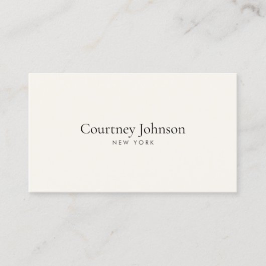 ミニマルエレガントラグジュアリーブティックアイボリー 名刺 (正面)