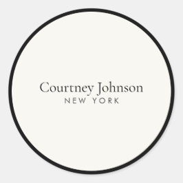 ミニマルエレガントラグジュアリーブティックブラック/アイボリー ラウンドシール