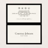 ミニマルエレガントラグジュアリーブティックブラック/アイボリー 名刺 (外部フラット)