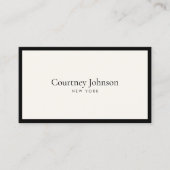 ミニマルエレガントラグジュアリーブティックブラック/アイボリー 名刺 (正面)