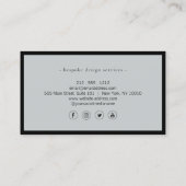 ミニマルエレガントラグジュアリーブティックブラック/グレー 名刺 (裏面)