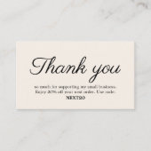 ミニマルエレガントラグジュアリーホワイトショップクーポ感謝していン 割引カード (正面)