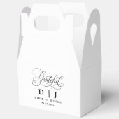 ミニマルエレガントラグジュアリー・ホワイト&ブ結婚ラック フェイバーボックス (見開き)