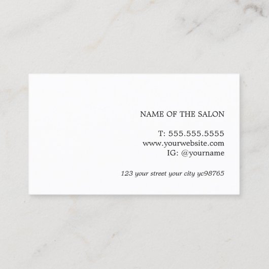 ミニマルエレガントラストテクスチャー白美しいはっきりした 名刺 (裏面)