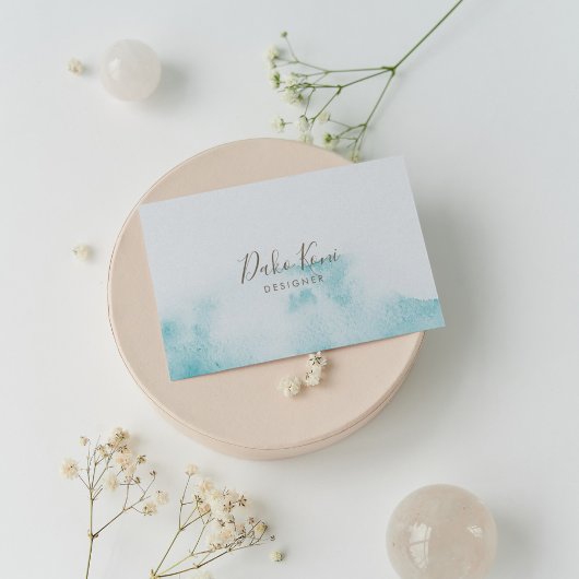 ミニマルエレガントリストと水彩名刺 名刺