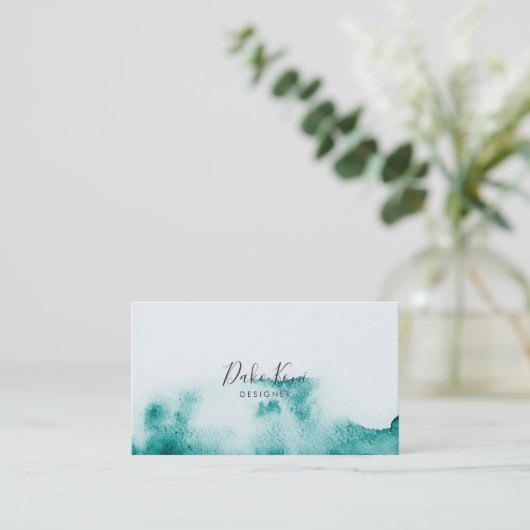 ミニマルエレガントリストと水彩名刺 名刺 (スタンド正面)