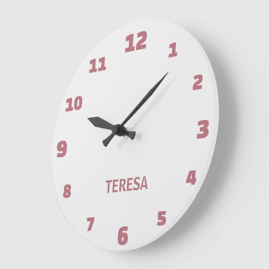 ミニマルエレガントリストと白およびバラ金ゴールド名 ラージ壁時計 (傾斜)