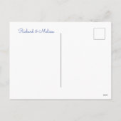 ミニマルエレガントリストと青と紫のハート シーズンポストカード (裏面)