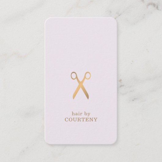 ミニマルエレガントリストのクフェイクリア金ゴールド美容師 名刺 (正面)