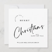 ミニマルエレガントリストのクリスマスの挨拶企業の シーズンカード (正面)