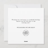 ミニマルエレガントリストのクリスマスの挨拶企業の シーズンカード (裏面)