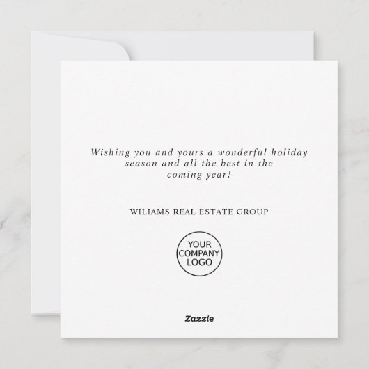 ミニマルエレガントリストのクリスマスの挨拶企業の シーズンカード (裏面)