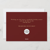 ミニマルエレガントリストのクリスマスの挨拶企業の シーズンカード (裏面)