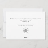 ミニマルエレガントリストのクリスマスの挨拶企業の シーズンカード (裏面)