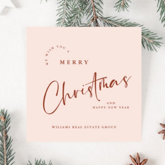 ミニマルエレガントリストのクリスマスの挨拶企業の シーズンカード